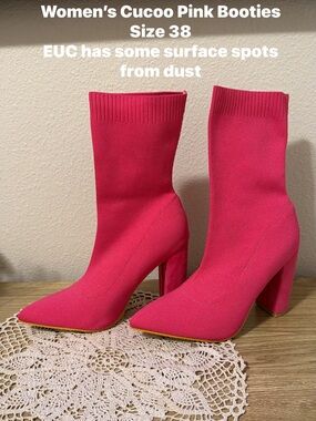 Women’s Cucoo Pink Booties Size 38